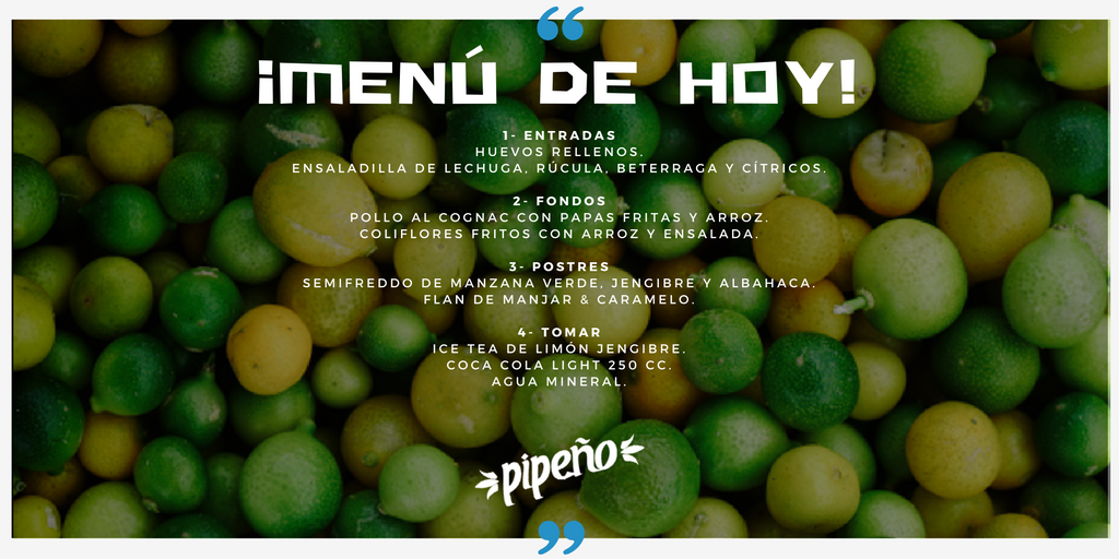 pipenoRest's tweet photo. ¡#MENÚ DE HOY! Saque pantallazo y mándelo por WhatsApp, así los colegas llegan todos en patota a General Flores 39, #Providencia. https://t.co/Rdok7rzSf2