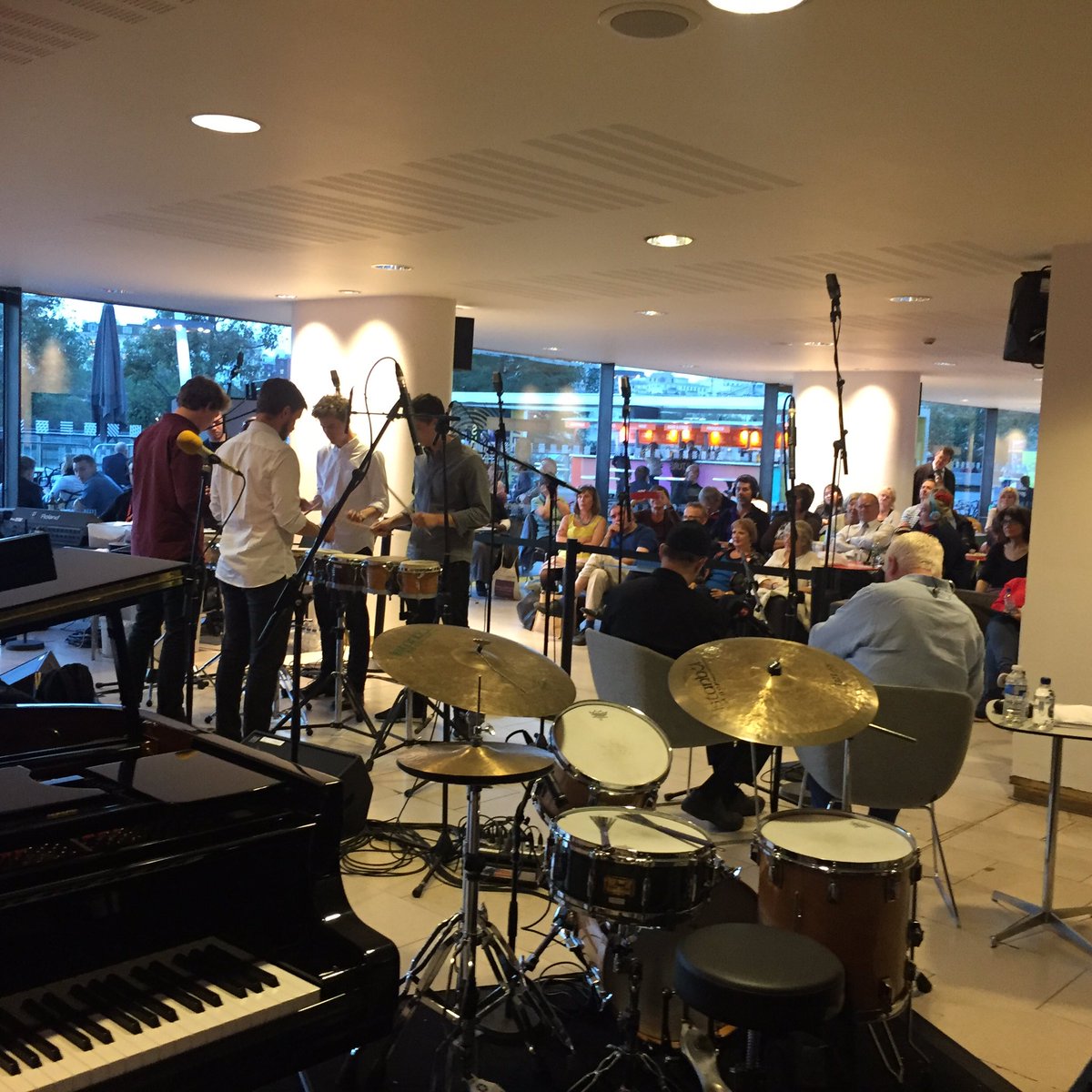 r_coombes's tweet image. Steve Reich and Guildhall musicians live on @BBCRadio3 #InTune, ahead of his @BarbicanCentre birthday weekend in early November!