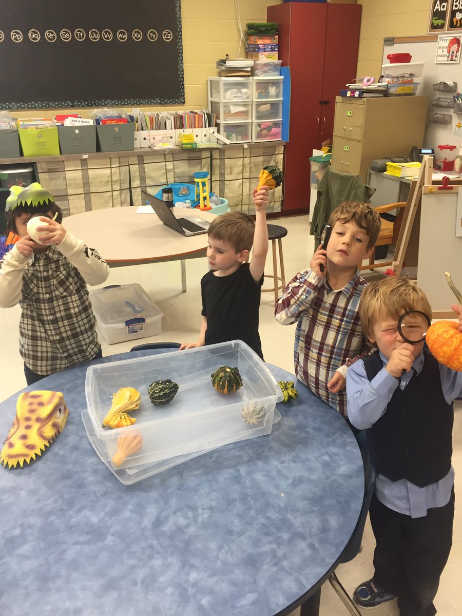 MrsSvienson's tweet image. Using some of our senses to explore pumpkins and gourds! #falltimefun @WpgBeachSchool