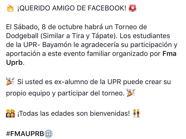 szbh02's tweet photo. 🚨 RT RT RT RT 🚨 Ayúdanos a promocionar el evento. 
**Twitter 
#FMAUPRB #UPRB #TORNEO https://t.co/HEzozPS2QK