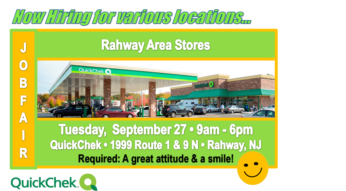 PegQCRecruiter's tweet photo. #QuickChek #JobFair #jobs https://t.co/4z4pKl0qMo
