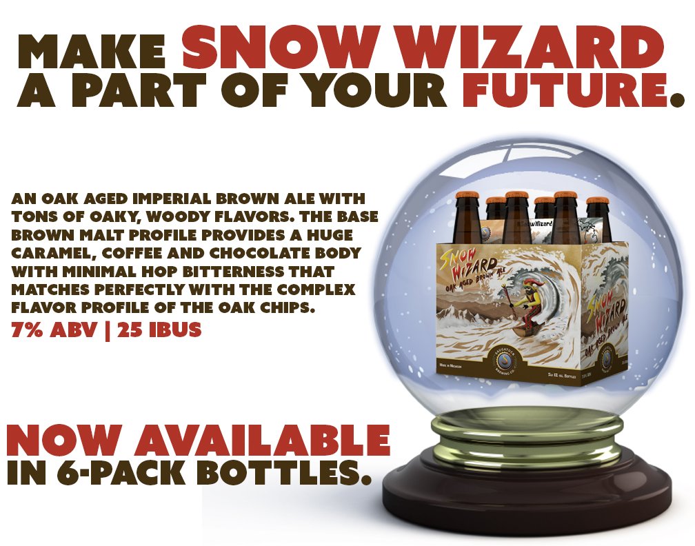 saugatuckbrew's tweet photo. Our #SnowWizard is BACK in 6-pack bottles! #InYourFuture #SnagASixer #OakAged #SBrewing #MIbeer #NowAvailable #SBCseasonal https://t.co/k5bZURqgOh