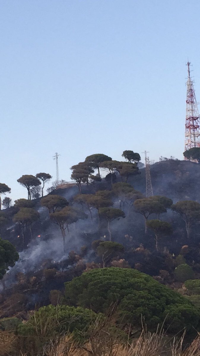 parcncollserola's tweet photo. Els @bomberscat donen x controlat #IFEsplugues resten efectius remullant zona (1/2) https://t.co/bI2W4oz8Ba https://t.co/2FTKkc8qjy