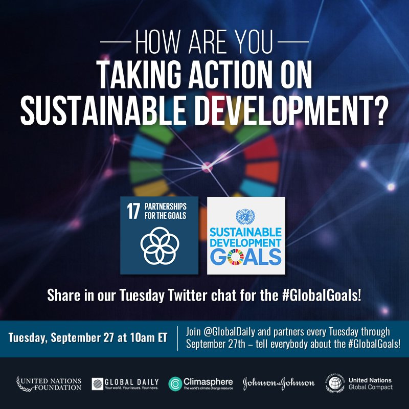 At 1PM ET today: Join the #globalgoals Twitter chat. Learn how you can #DIYFuture.