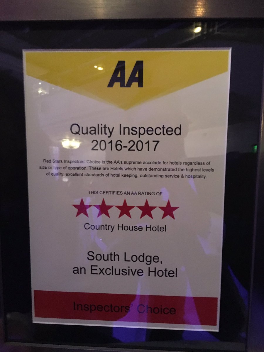 connell_david's tweet photo. It's official @SouthLodgeHotel has been awarded 5 Red Stars by @AAHospitality Proud of the entire team #team #hospitality https://t.co/9SlLhY0E91