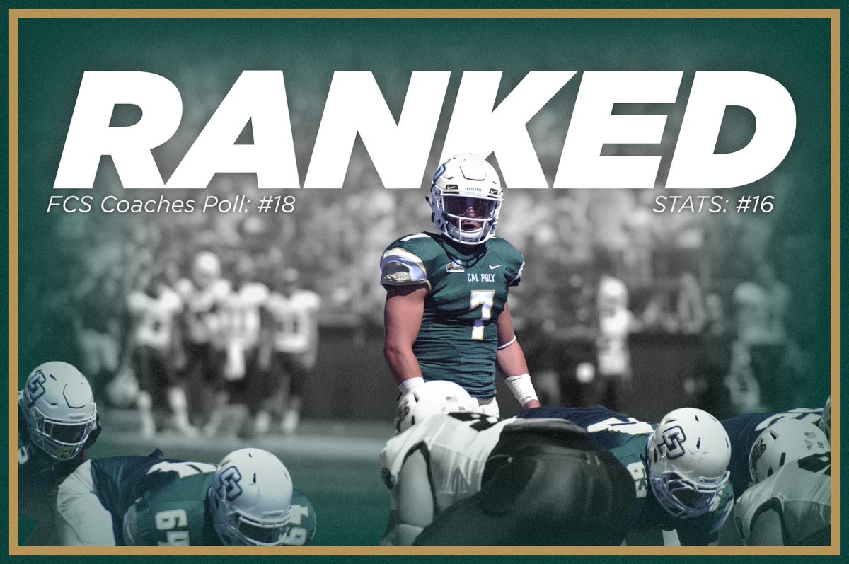 CPMustangs's tweet photo. .@calpolyfootball come into this weeks FCS rankings as the #16/18 team in the nation. https://t.co/uo1zQVKekz