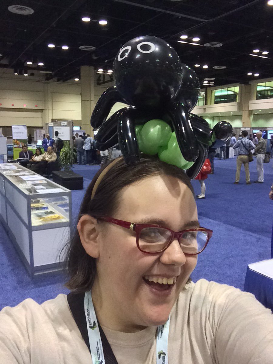 OriginalBugNerd's tweet photo. Thoroughly enjoying my balloon spider! #ICE2016 https://t.co/H3szawZ5zi