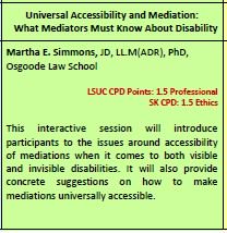 ADRIC_IAMC's tweet photo. #ADRIC2016 Session with @marthaesimmons on #Accessibility in #Mediation accredited for 1h30min of @LSUCCPD Professionalism Points https://t.co/yrGGmdz9fb