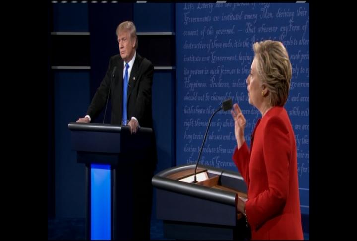 FOXBaltimore's tweet photo. .@HillaryClinton: "A man who can be provoked by a tweet should not have his fingers anywhere near nuclear codes." #PresidentialDebate https://t.co/hFeKboVZ6J