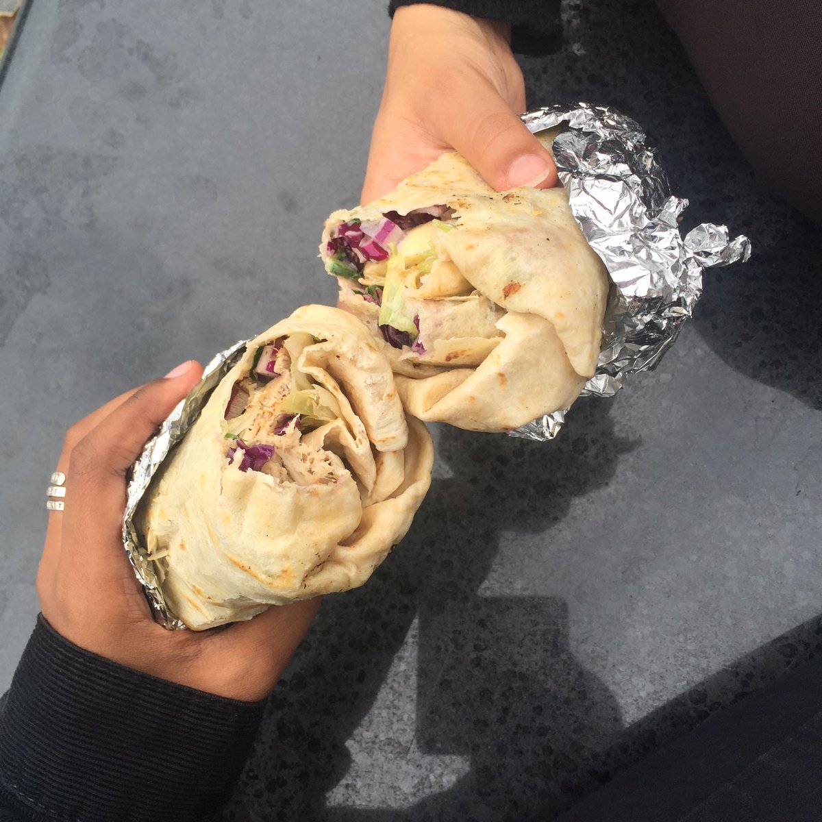mazzletofclover's tweet photo. Shout out to @KCL_ARKproject for an amazing initiative and 2 Songul 4 her amazing wraps #giftforward #haloumiwrap https://t.co/zr2wkCZPB0