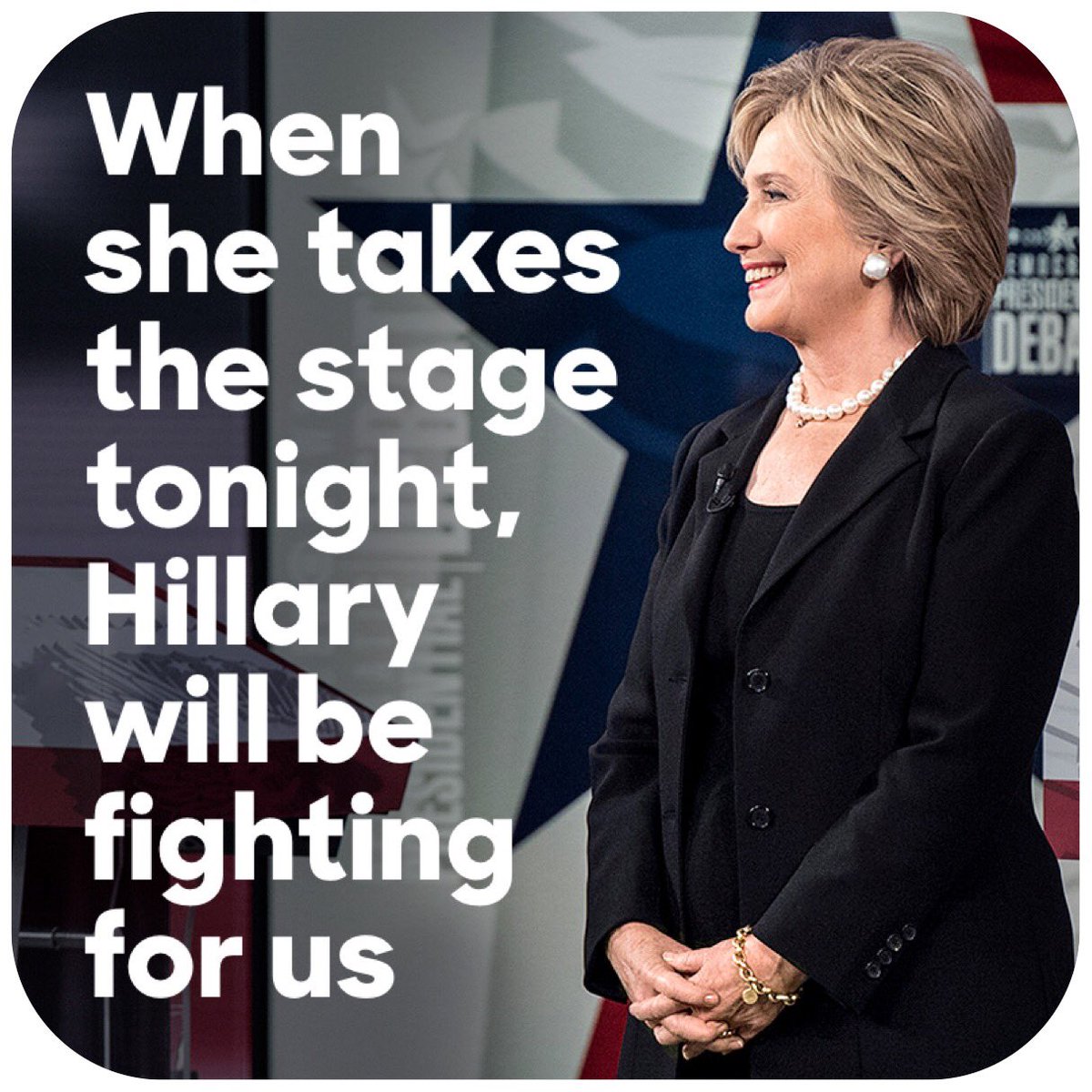 When She Takes The Stage Tonight, Hillary Will Be Fighting For ALL Of Us! #Debates2016 #HillaryQualified #SheWinsWeWin #LoveTrumpsHate 🇺🇸💙🇺🇸