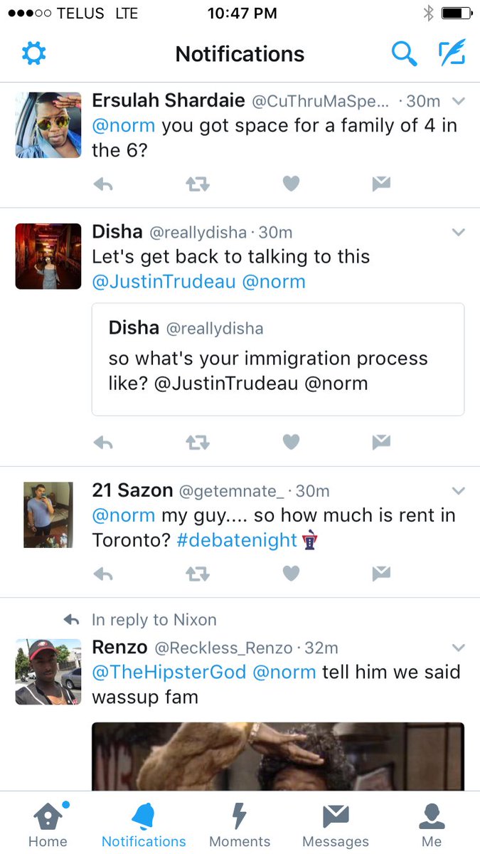 norm's tweet image. How my mentions look like on #debatenight