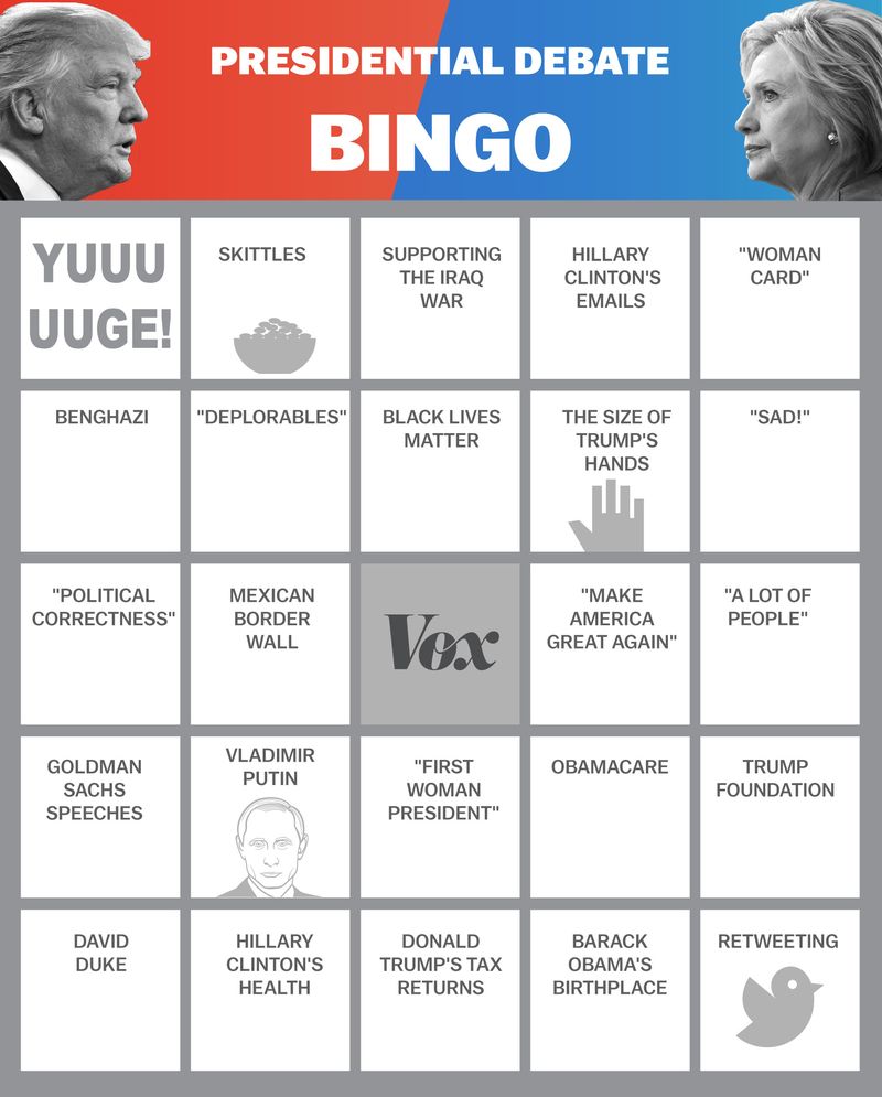 Vox On Twitter Watching Tonight S Presidential Debate Play Along With Vox Bingo Cards Https T Co Arms1wyeab Debatenight