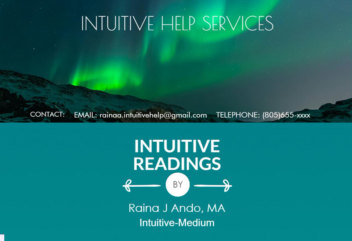 IntuitiveHelper's tweet image. Intuitive Healing Services are being offered by Raina (Intuitive-Medium).  For more information please email rainaa.intuitivehelp@gmail.com.