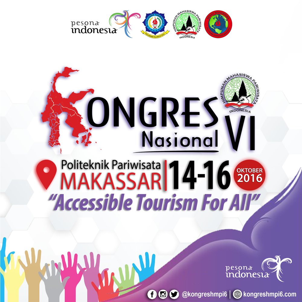 Selamat pagi! Salam Pariwisata! Salam Pesona Indonesia! H-16 menuju Kongres VI HMPI di Makassar. Semangat! :) #KongresHMPI6