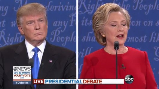 Hillary: I think I'm going to be blamed for everything tonight

Trump: "Why not?"