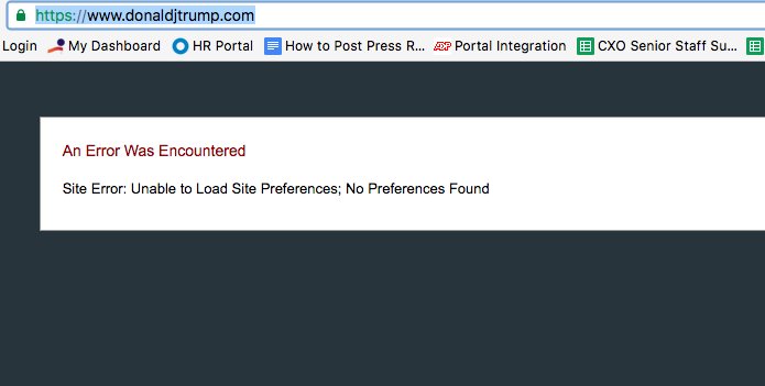 ericajanes's tweet photo. So Donald Trump's website is down... https://t.co/1dRPCzuiGZ