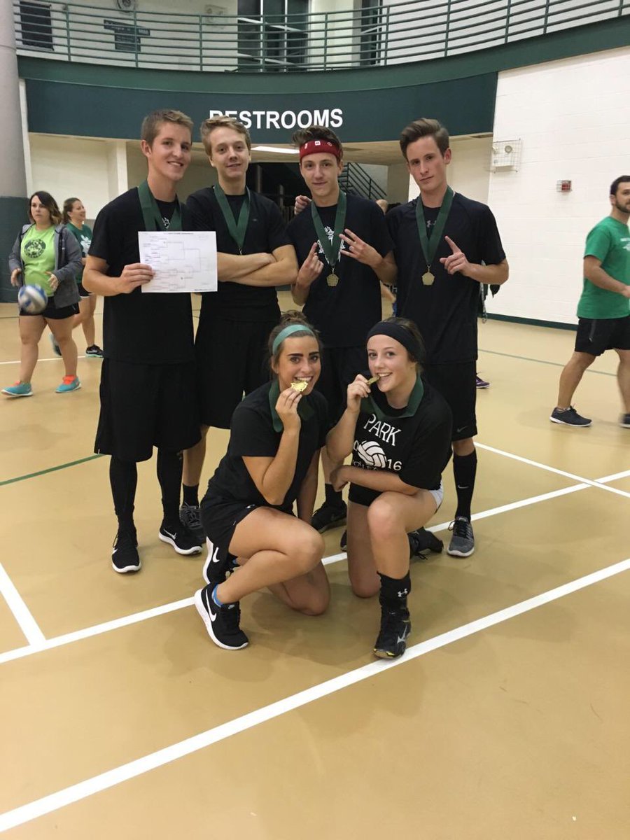 ParkWolfpack's tweet photo. Congrats to the winners of the Homecoming VB tournament "The Brothers." #HomecomingGo https://t.co/CJ3zNKU2JQ