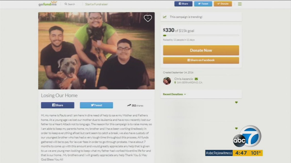 San Bernardino brothers trying to save home from foreclosure after death of parents