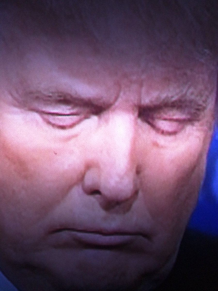 ColeGordon's tweet image. Trumps closed eyes look like mouths.  #tinyhandstinymouths #Debates2016