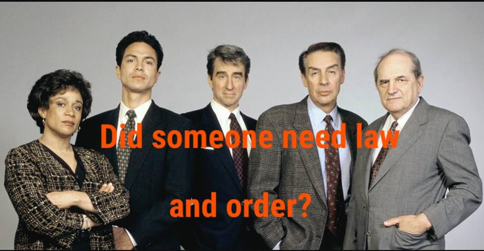 Please, Dick Wolf.... copyright infringement, please? I will just be so happy if you sue the #RantingYam.        #Debates  #Debate2016