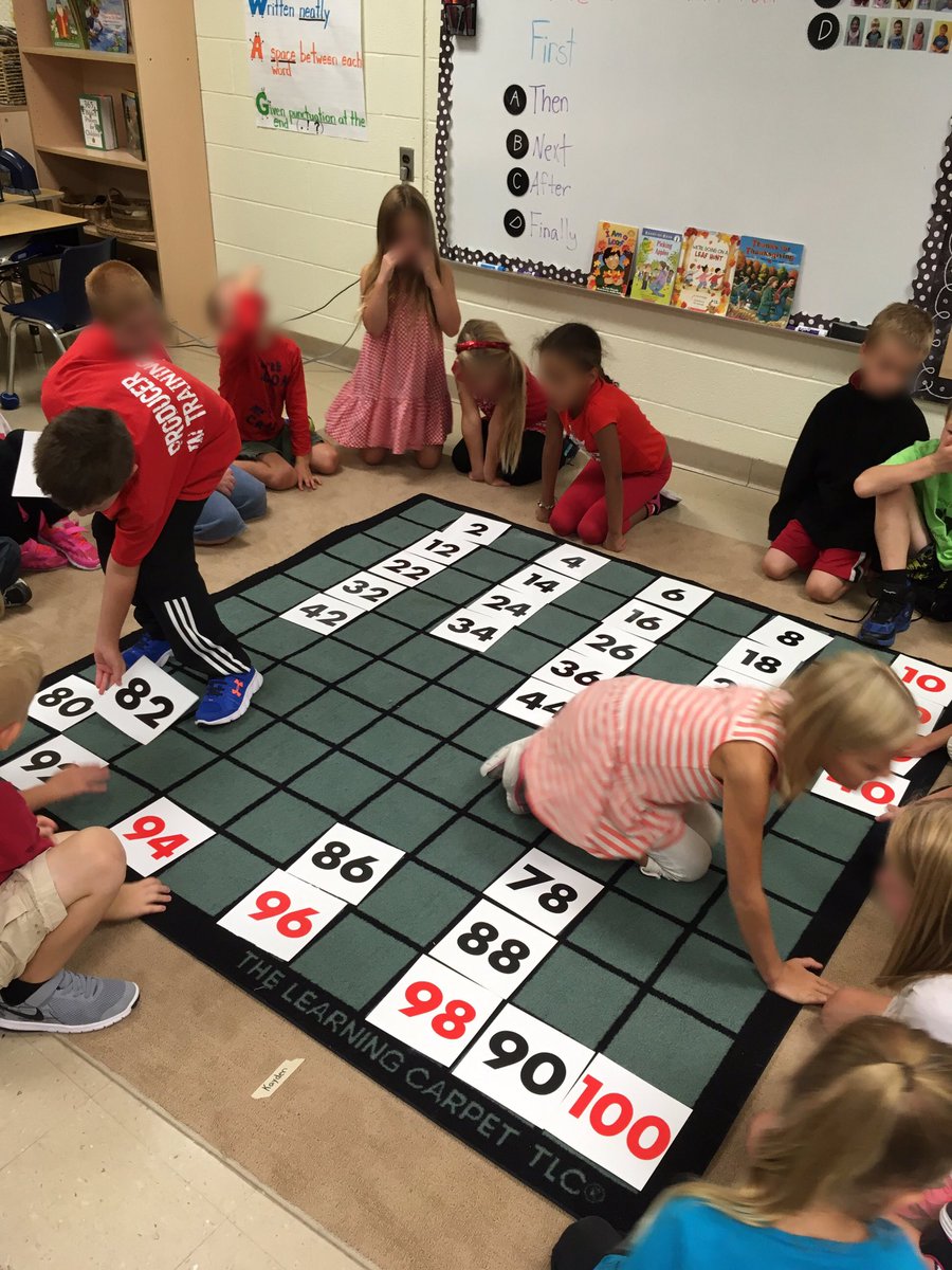 MissADua's tweet photo. Finding patterns in numbers to help us fill in our learning carpet. Ss were excited to realize they don't need to count every square #sccdsb https://t.co/knYiynAfuL