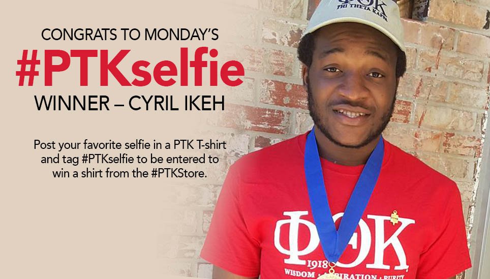 PHITHETAKAPPA's tweet photo. What PTK shirt are you wearing to spread #PTKAwareness? Share a selfie and tag #PTKselfie & you could win a free shirt from the #PTK Store! https://t.co/tckgHbdxWu