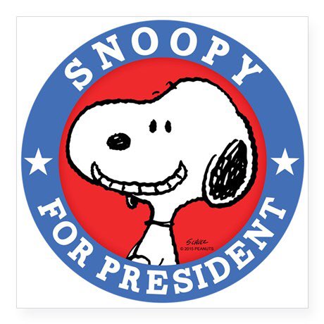 PalomaTheBoston's tweet photo. Twoof be tolded.....I gunna write in mai own candidate. #VoteSnoopy! #SnoopyForPresident #debatenight https://t.co/4BYhiRgRl6