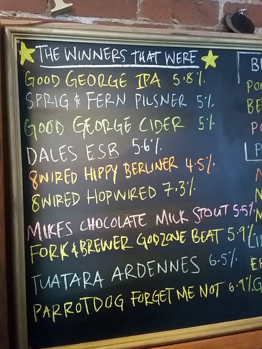 @pomeroyspub #winnersthatwere <a href="/GoodGeorgeBeer/">Good George Brewing</a> @SprigandFern <a href="/8wiredbrewing/">8 Wired Brewing</a> <a href="/mikesBrewery/">mike's Brewery</a> <a href="/ForkandBrewer/">Fork & Brewer</a> @TuataraBrew