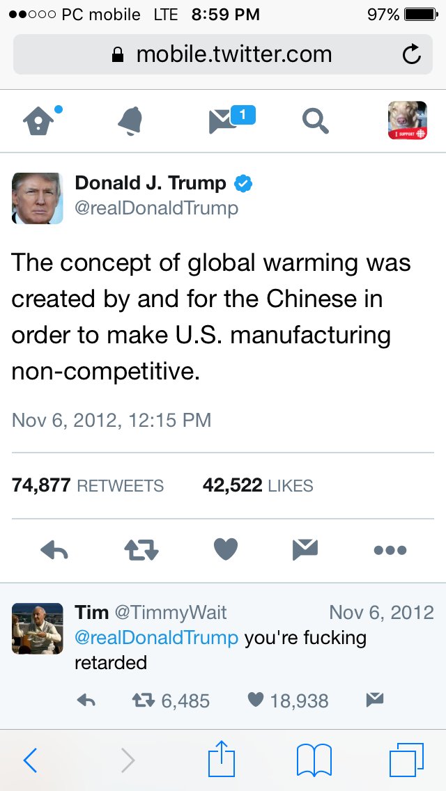 theReal_KPHILL's tweet image. Trump also denied climate change / Global Warming? How prehistoric is that?