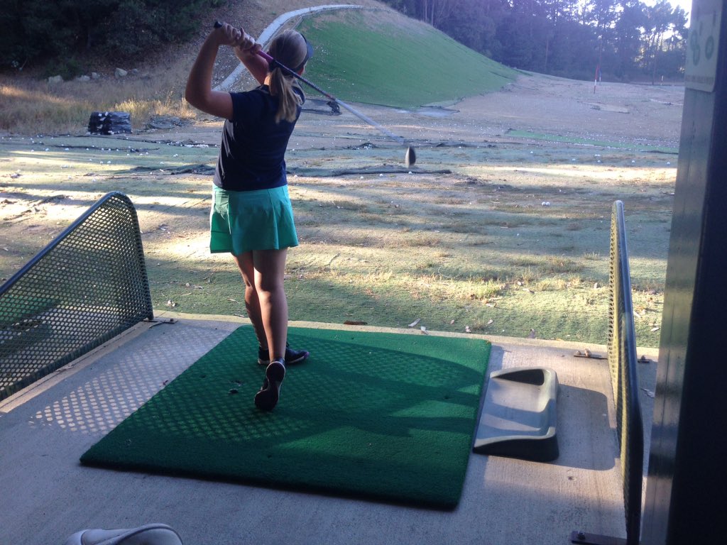 ladymatsgolf's tweet photo. The mats hit the mats this afternoon in preparation for their big match against Northgate tomorrow! #gogirlsgolf https://t.co/3iBZClARtg