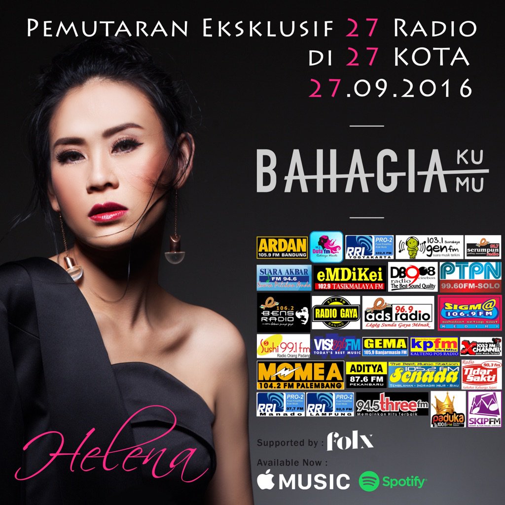 rickykw's tweet photo. Today Pemutaran Eksklusif Single @helenaholic Bahagiaku Bahagiamu https://t.co/RmTma4EmJt