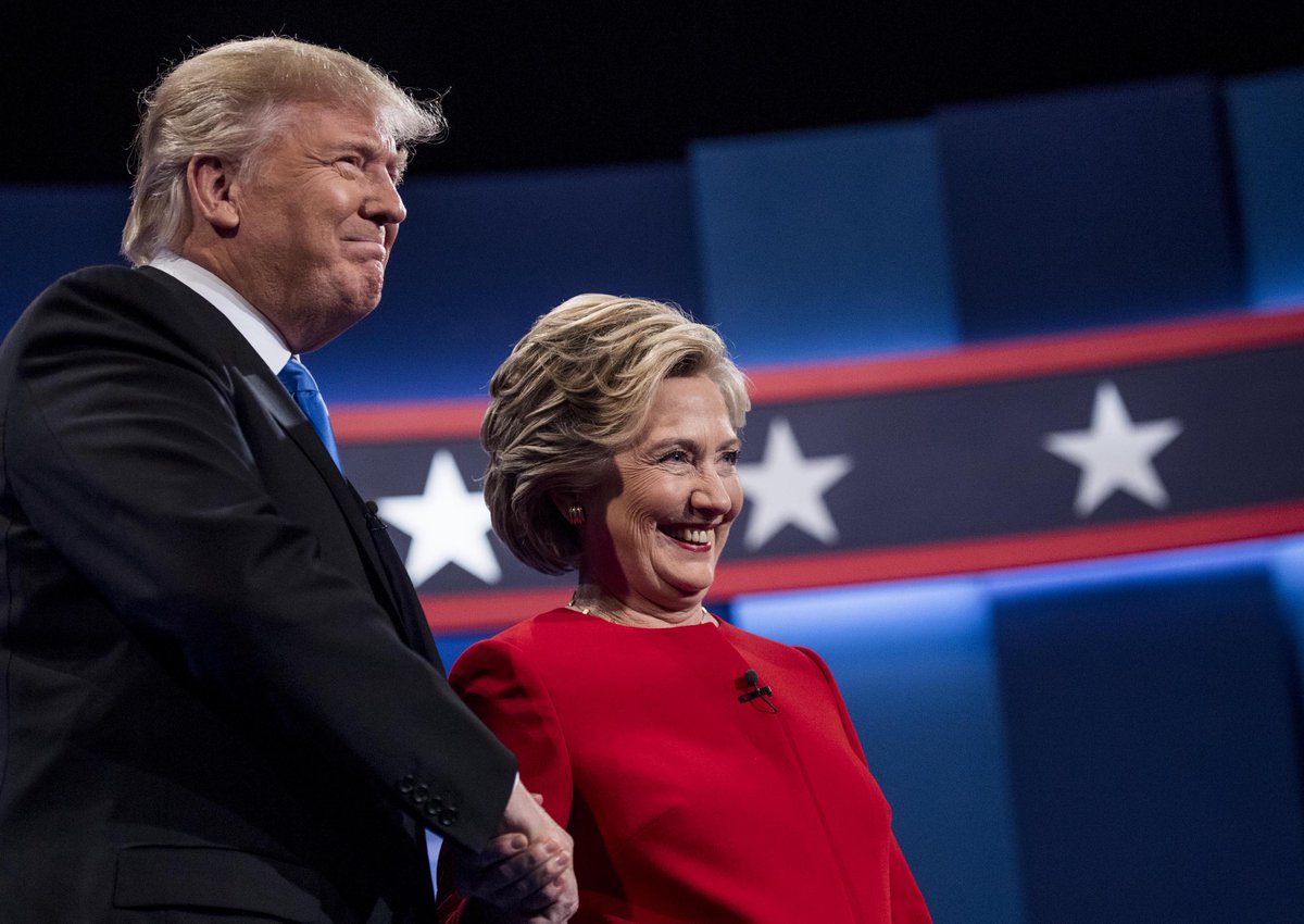 @RexHuppke's takeaway from debatenight is simple: Never bring a Cheeto to a knife fight
