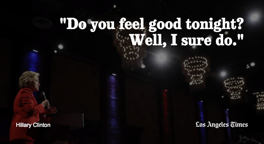 Hillary Clinton took a victory lap after the debate, thanking supporters at a watch party
