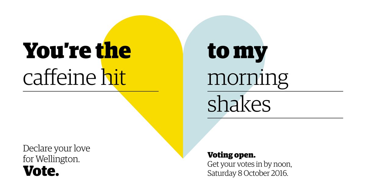 Have you spotted hearts around the city? Take a pic of one, post on social with
#VoteWelly to be in to WIN $100 <a href="/chowwellington/">Chow</a> voucher!