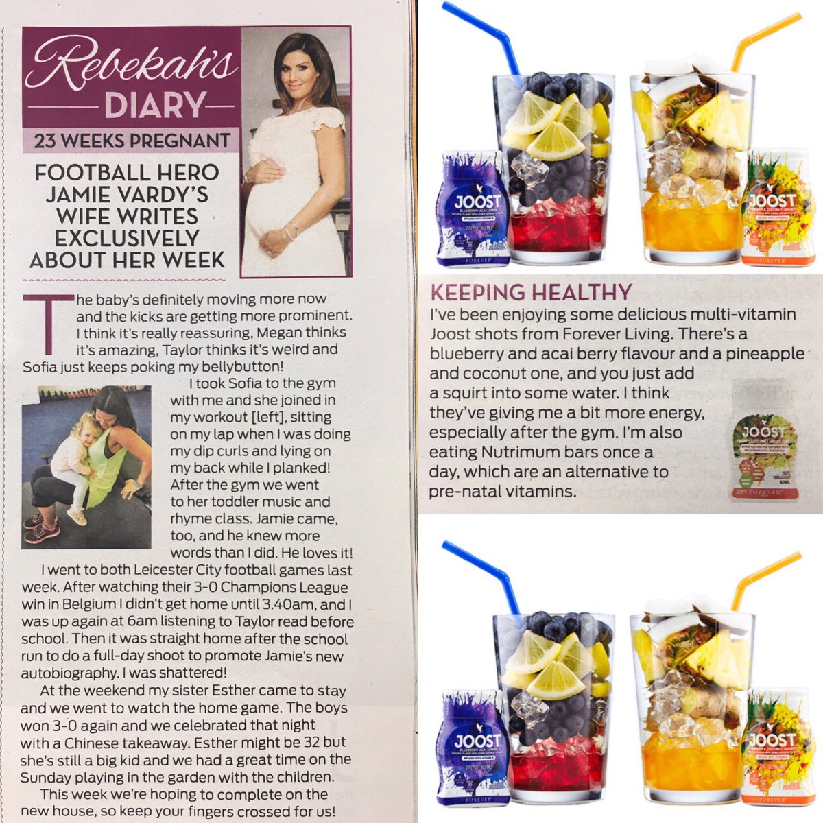 EstherMiranda85's tweet image. this weeks #okmagazine my sis @RebekahVardy promoting a #healthylifestyle order yours today!  shop.foreverliving.com/retail/entry/S…