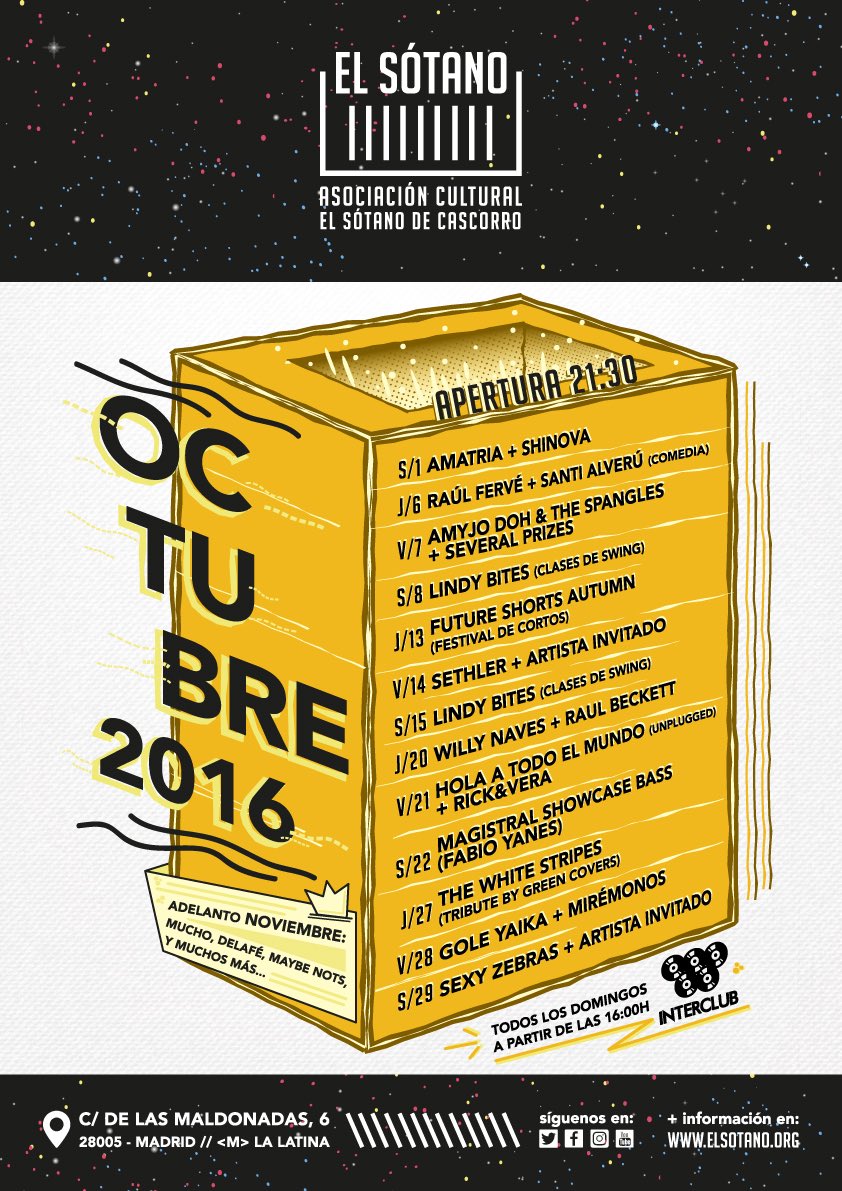 ¡Ya disponible nuestra programación de Octubre! Próximamente adelanto de Noviembre