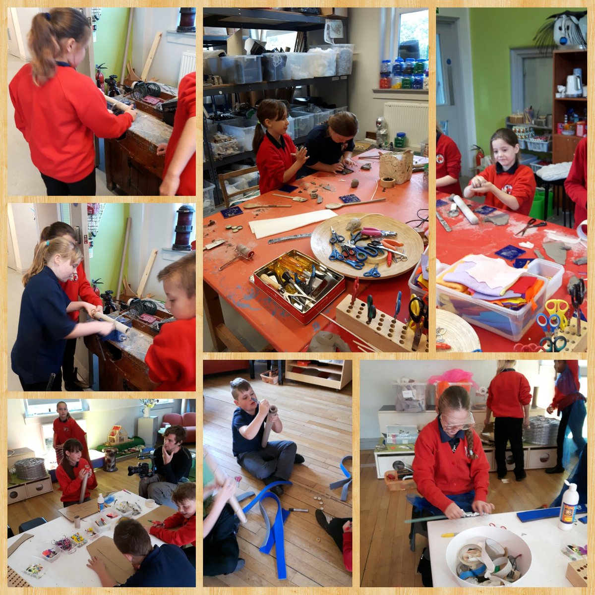 CarolineDaviso8's tweet photo. Class 12 enjoying using a range of materials to make Roman &amp; Viking weapons and armour @SMemorial @_HouseOfObjects https://t.co/vob6G01JkT