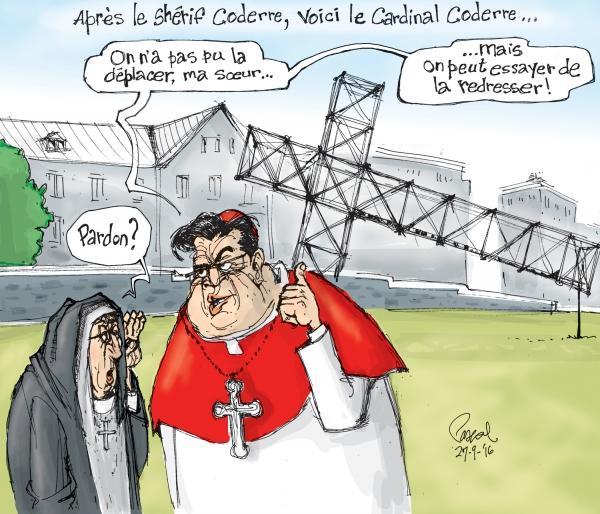 Après le shérif Coderre, voici le cardinal Coderre... La caricature de Pascal polmtl