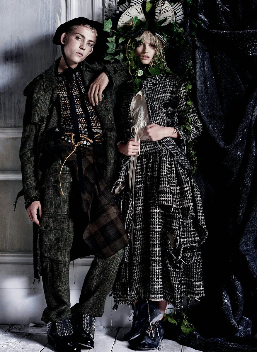 Jay Briggs bespoke taxidermy wing and vintage clock headpiece <a href="/HPRLONDON/">Harriet Potter</a> for <a href="/vmagazine/">V Magazine</a> photography <a href="/mariotestino/">Mario Testino</a> styling Amanda Harlech