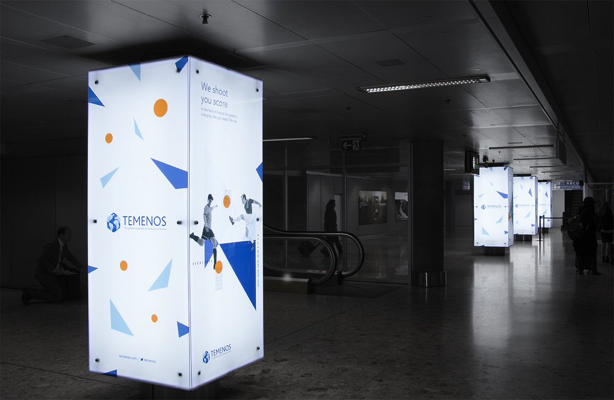 NeoAirport's tweet photo. Discover this great campaign of @Temenos on these spectacular displays of @GeneveAeroport for the @Sibos exhibition. #OOH https://t.co/U0fafG3XAI