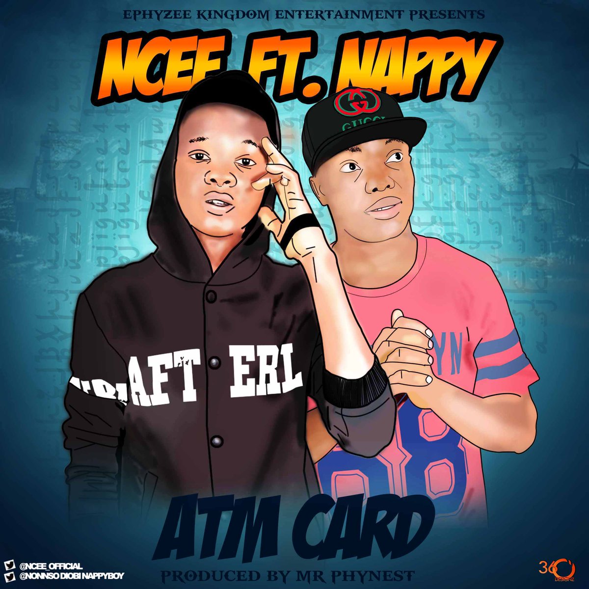 360Designz's tweet image. Ncee and Nappy's ATM CARD Art.