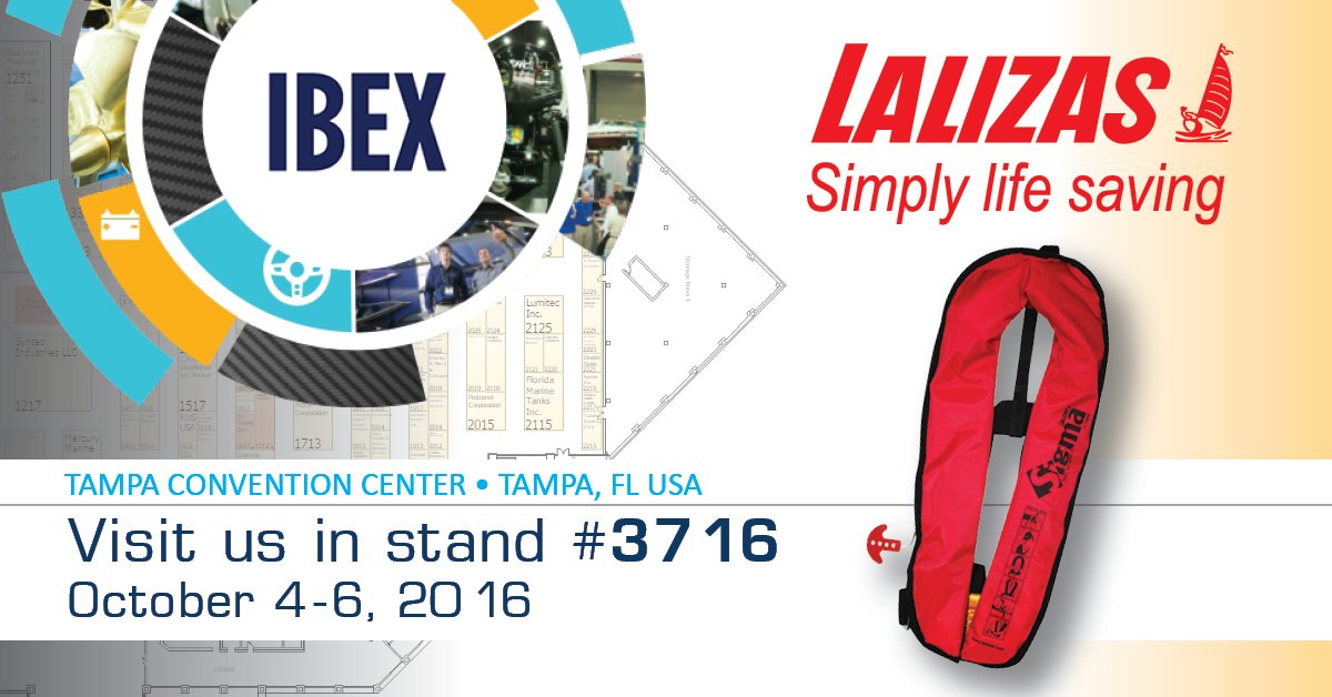 Lalizassa's tweet photo. #LALIZAS at @IBEXShow - Visit us at #3716 4th-6th Oct at @TampaConvCenter 
https://t.co/5EXlmNuuMb
  #boat #yacht #sailing #IBEX2016 https://t.co/utUICOtuSU