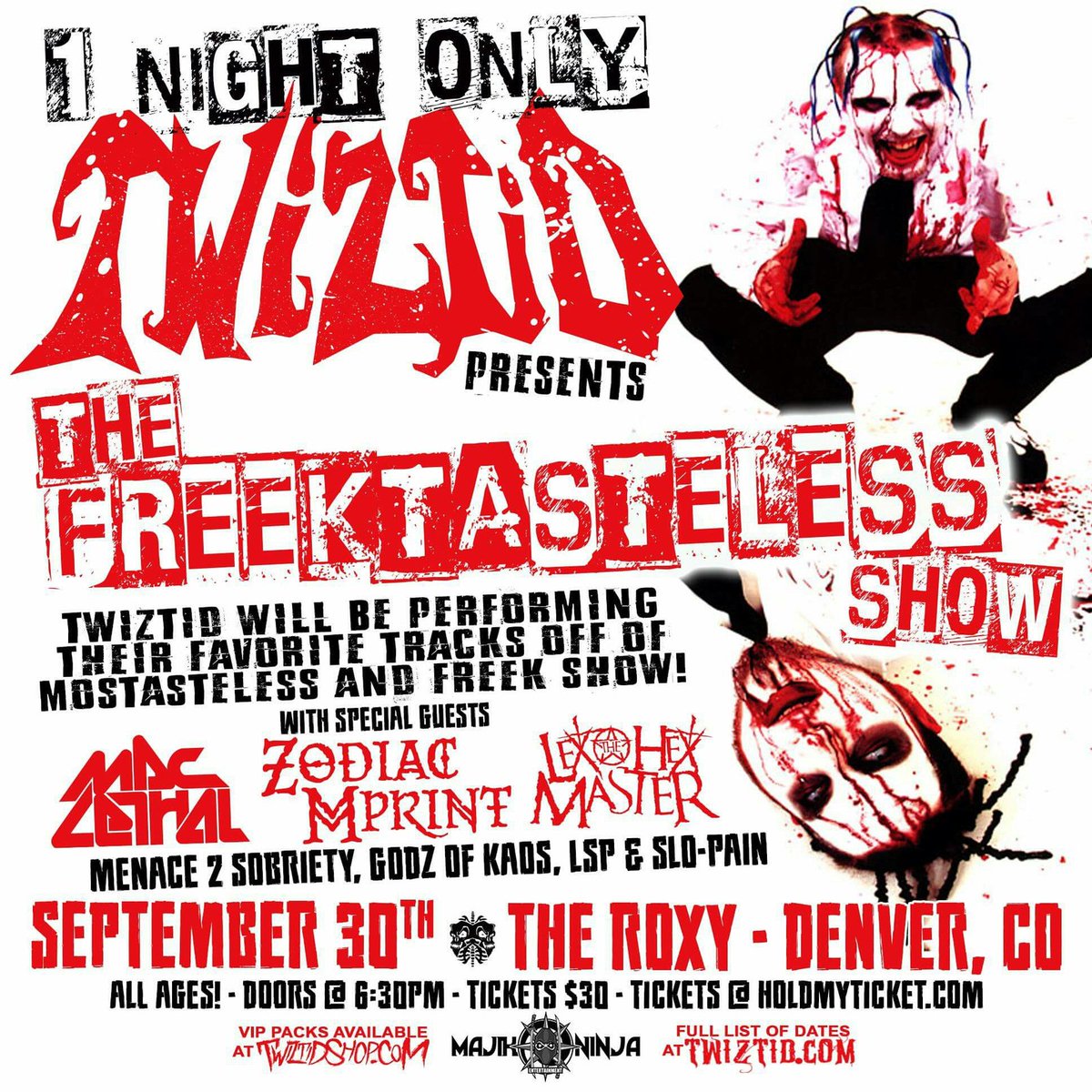NoiseFromThePit's tweet photo. @officialtwiztid @maclethal @zodiacmprint @lexthehexmaster @scumlsp and so many more at the @theroxydenver https://t.co/p4p4ann3i3