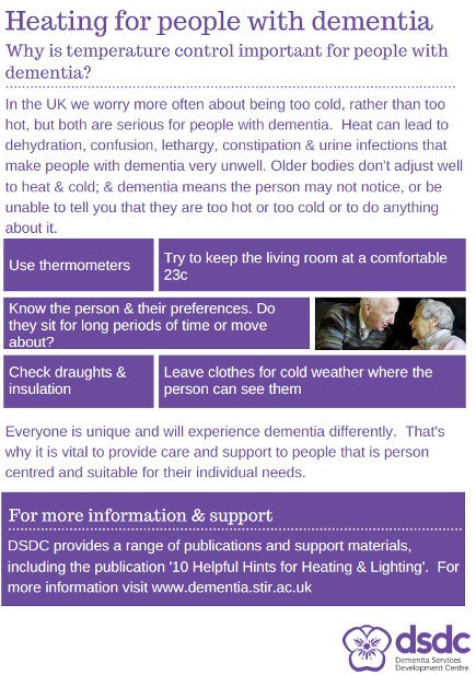 dementiacentre's tweet image. Fact sheet:
The importance of heating for people with #dementia ow.ly/IQyY304yIhU #WAM2016