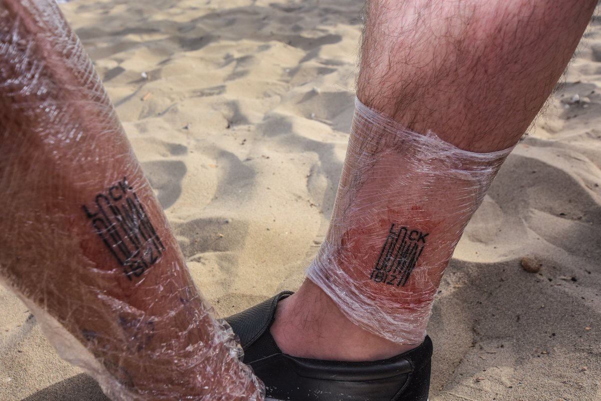 LockDownIbiza's tweet photo. Now thats dedication! #LockDown #logo #tatoo #crazycustomer #party #Ibiza https://t.co/qZBWkebRR9