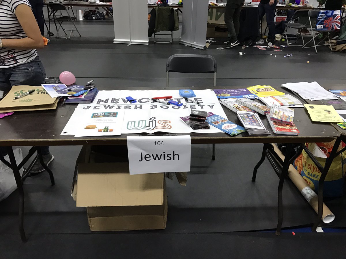 ZacharyConfino's tweet photo. I like how @NewcastleSU put the @Newcastlejsoc in the #SportsCentre. 'Cos if there's one thing Jews are known for... #Wired4Freshers @UJS_UK https://t.co/MS8kcaKYcT