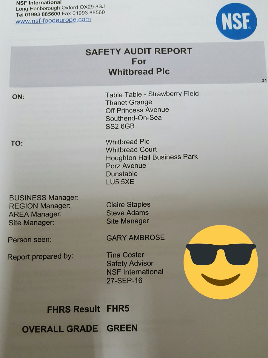 FelipeAngulo84's tweet photo. Just Had NSF Audit today. Guess what? Passed with flying colours. 5🌟 oh yeah! Well done! Kitchen and FOH https://t.co/KKSnJ2i5fw