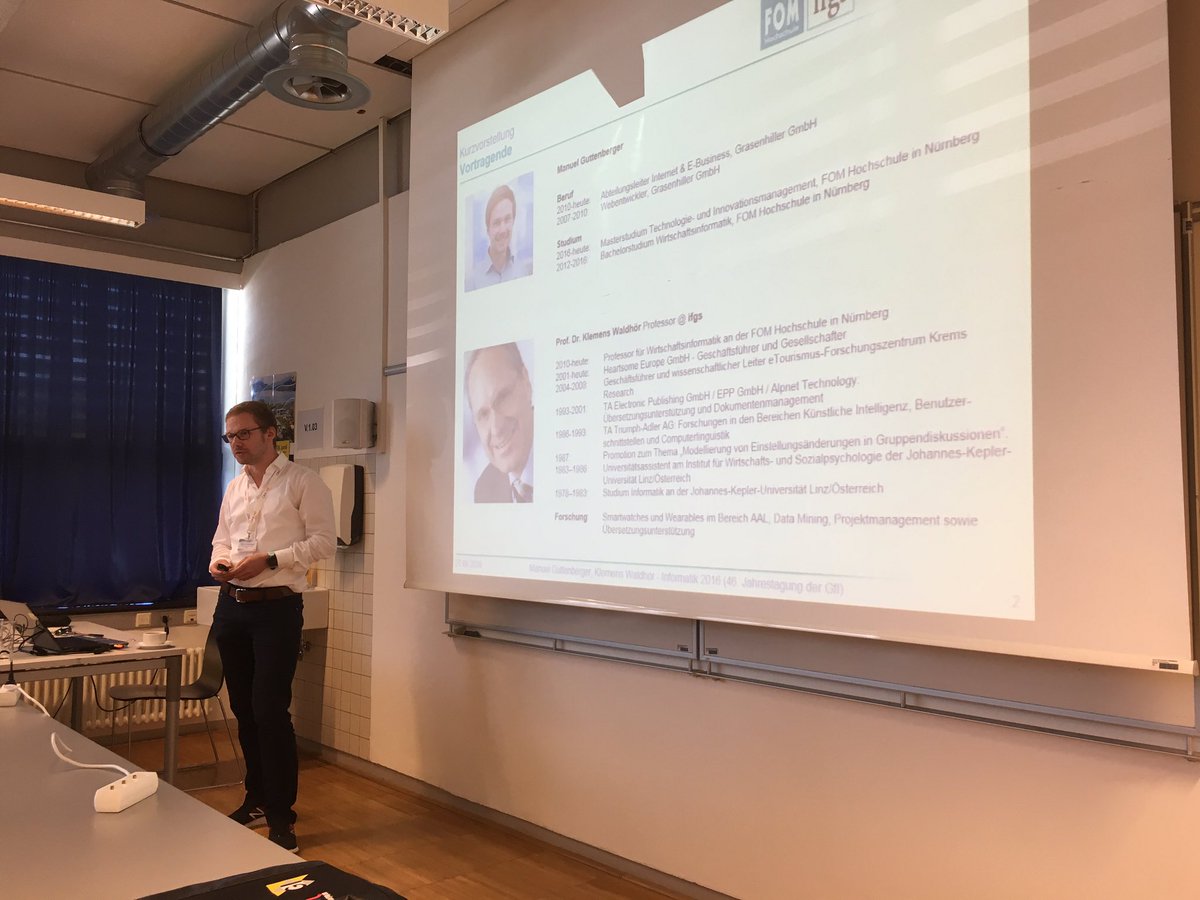 klemens1959's tweet image. Korrektur Foto: Vortrag FOM Masterstudent Guttenberger zu xHealth #Informatik2016