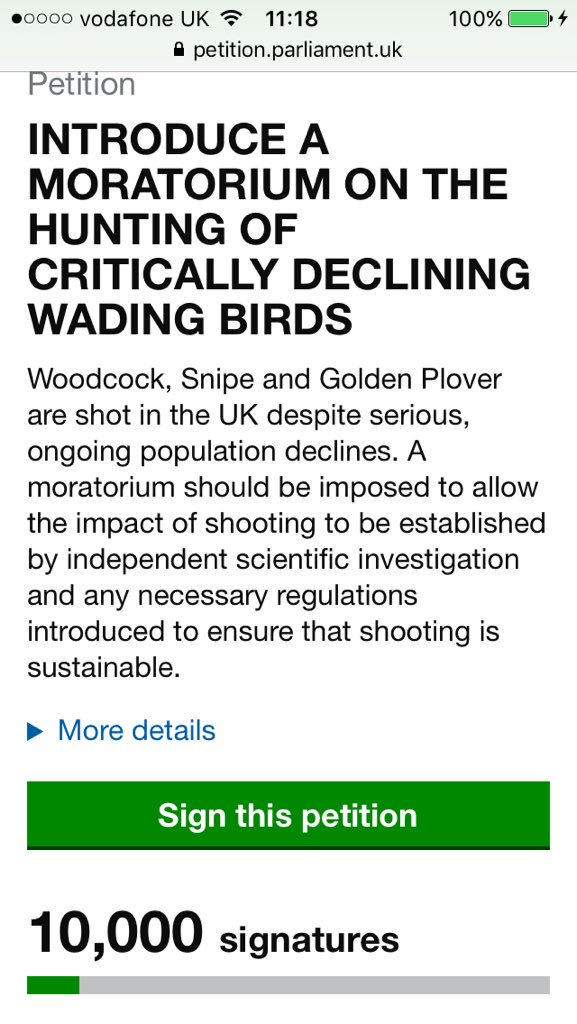 ChrisGPackham's tweet photo. That's 10K in 4 days . Massive thanks to all who have signed this petition https://t.co/FBTcqlX91w on behalf of critically declining waders https://t.co/uo3u2yCNzW